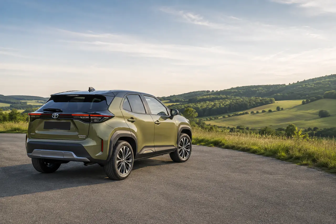 Toyota Yaris Cross Hybrid vidéki kilátópontnál